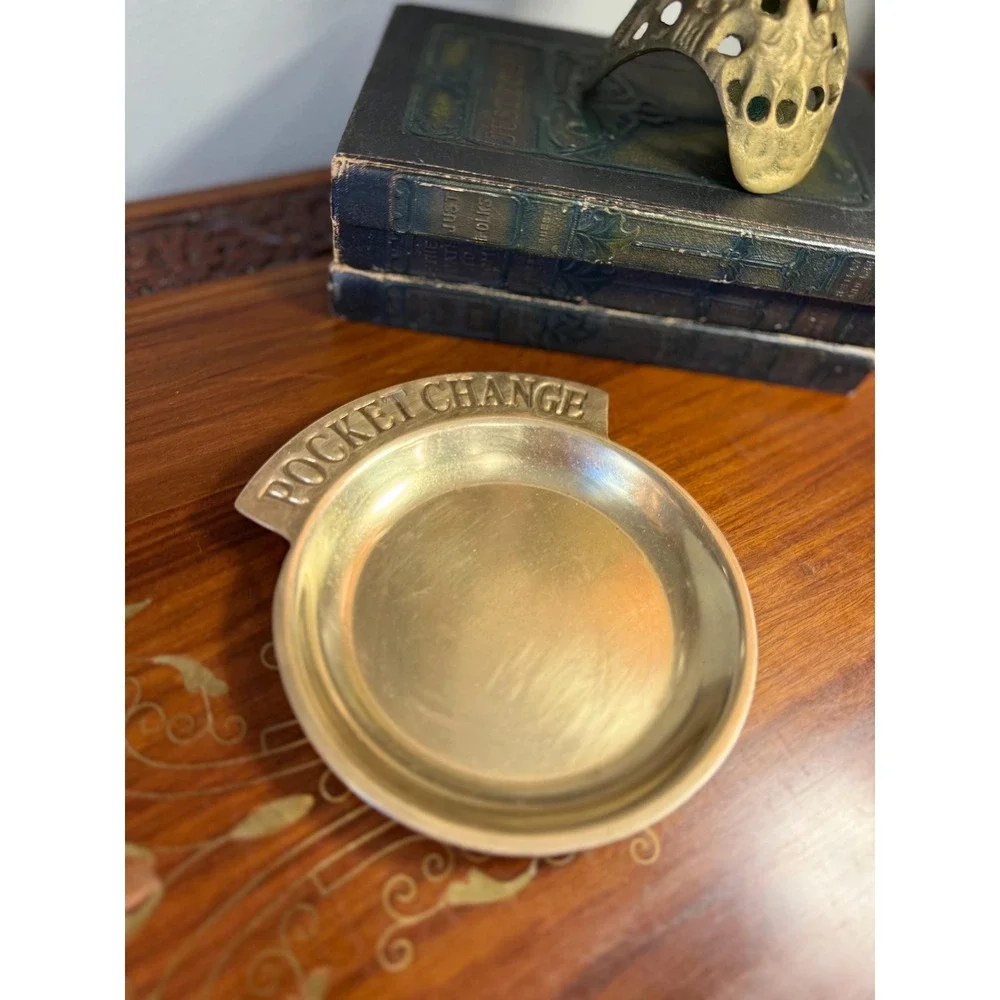 Vintage Brass Pocket Change Tray